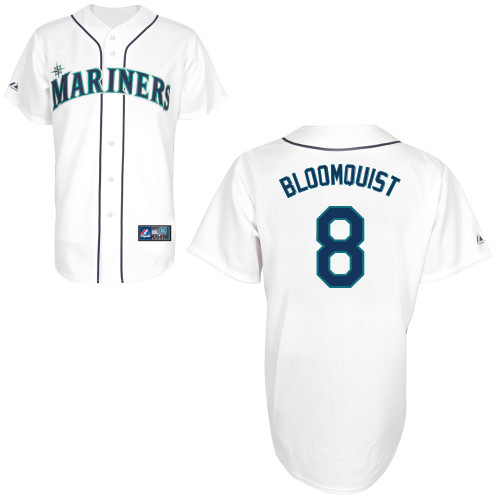 Willie Bloomquist #8 Youth Baseball Jersey-Seattle Mariners Authentic Home White Cool Base MLB Jersey